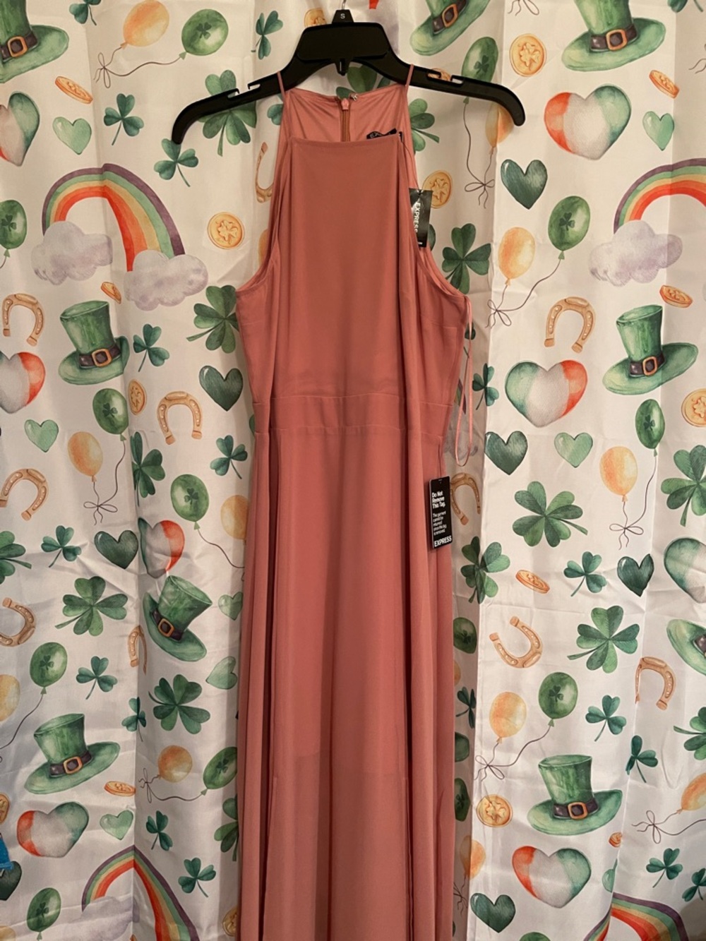 Express Dusty Rose Halter Maxi Dress